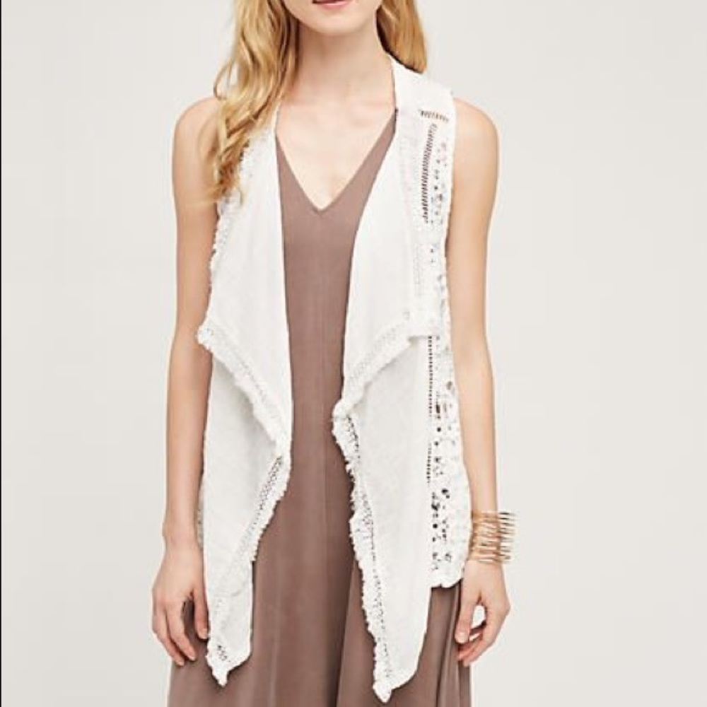 Lilka Draped lace vest from Anthropologie